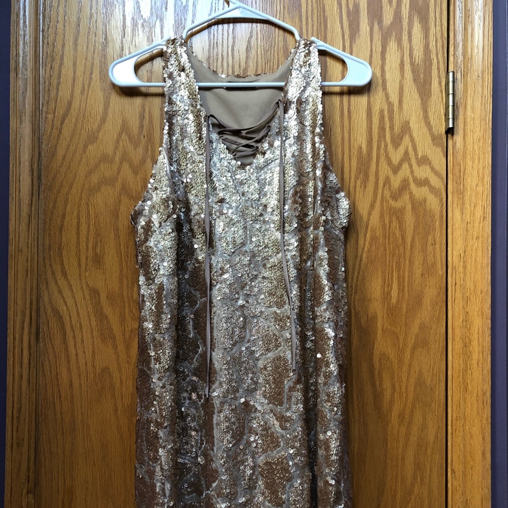 Large Gianni Bini Champagne Gold Dress - 7.5 shoes